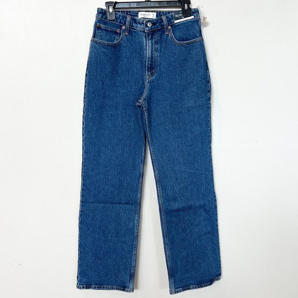 New ABERCROMBIE Curve Love High Rise 90s Relaxed Jean Dark SIZE 28 Regular - Picture 3 of 9